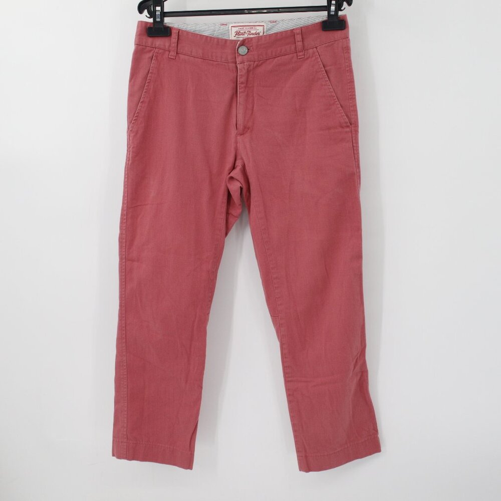 Flint and tinder pants Mens 30 L25.5 Chino flat front cotton mid rise coral pink